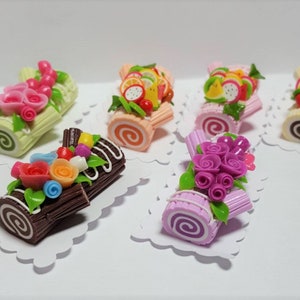 Large Swiss Roll Dolls House Miniature Food  , Cake