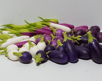 1;12 Scale Dolls House Eggplant, Aubergine Vegetable Kitchen Greengrocers Shop Accessory