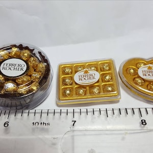Miniatur Schokolade Box, Miniatur Schokolade, Miniatur Ferrero, Puppenhaus Schokolade, Puppenhaus Box, Miniatur Bonbons