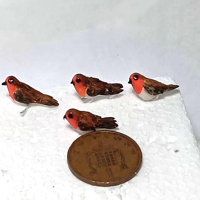 1 X Hand Made Miniature Robin Bird - Etsy UK