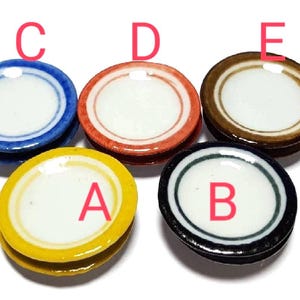 2 piatti in ceramica da 2,50 cm, accessorio da cucina per casa delle bambole in scala 1:12
