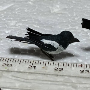 One Hand Made Magpie Bird , Doll House Miniatures Bird