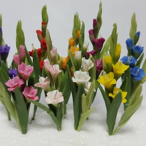 1;12 Scale Gladioli flowers Dolls House Miniature Flowers , Garden