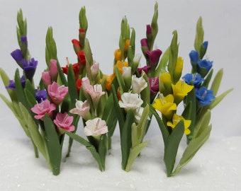 1;12 Scale Gladioli flowers Dolls House Miniature Flowers , Garden