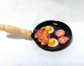 Handmade 1:12 Scale Dolls House Miniature Fried Breakfast