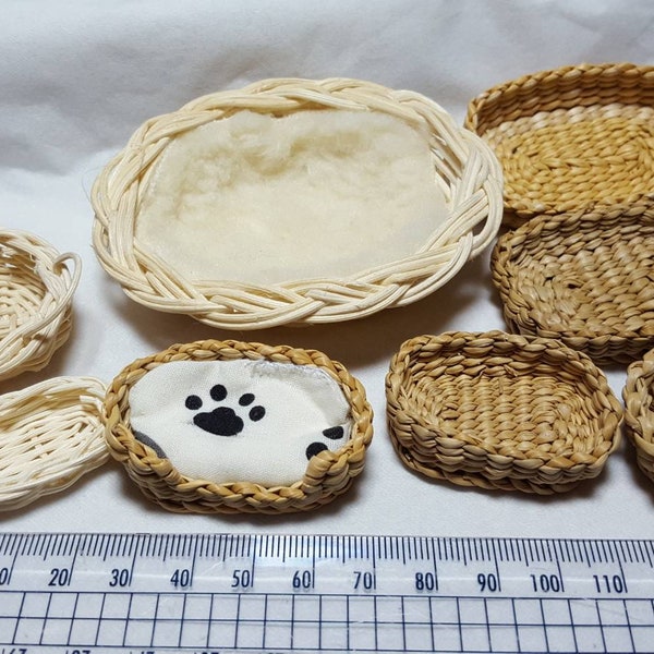 1:12 Scale Wicker Basket, Dog basket , Cat basket . Dolls House Basket Accessory