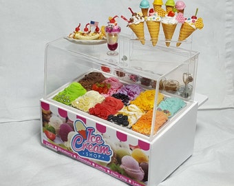 1:12 Dolls house miniature Ice-Cream  Counter  ( Including completely )