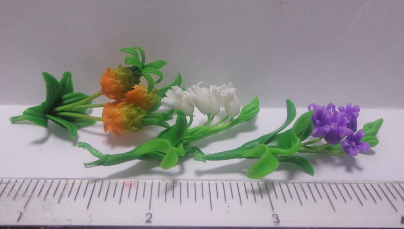 112 Scale Flowers , Flowers In A Pot Dollhouse Miniature Flower , garden image 5