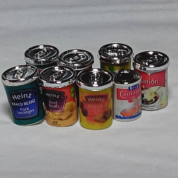 1:12 Dollhouse Miniature ONE  Tin Food Cans