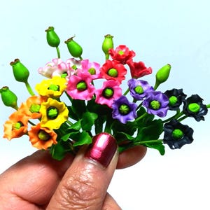 1:12th Handmade  Poppy Flowers Dolls House Miniature Flower Garden Accessory