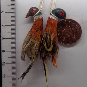 1:12 Scale A Pair Of Hanging Pheasant Dolls House Miniature Tudor Food, Butcher image 1