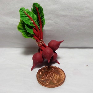 1:12 Scale One Bunch Of Beetroot Dollhouse Miniature Vegetable