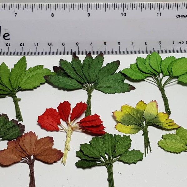 10x Mulberry Paper Leaves