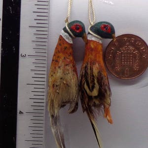 1:12 Scale A Pair Of Hanging Pheasant Dolls House Miniature Tudor Food, Butcher image 2