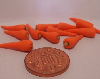 3x Puppenhaus Miniatur Handgefertigt Englisch Karotten 