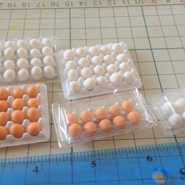 1:12 schaal grote eieren in een dienblad poppenhuisvoedsel, keuken