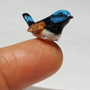 Ceramic  Blue Bird ,Miniature Outdoor ,Animal Garden Accessory