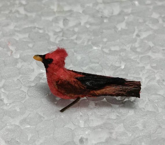 Uccello Cardinale In Miniatura Fatto A Mano In Scala 1:12 Per Casa