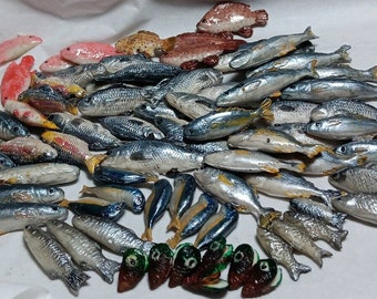 Escala 1:12 1 x Pescado hecho a mano Casa de muñecas Comida Cocina