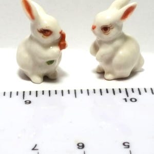 Adorable Tiny Miniature Rabbit Hand Painted ,Collectable ,Ceramic Ornament ,Pet, Gift