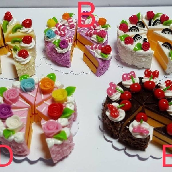 1:12 Scale Handmade Miniature Cake Slice for Doll House Cake , Mini Slice of Cake, Miniature Bakery