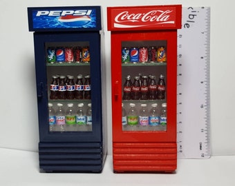 1:12 Scale Dolls House Coca Cola Cooler, Pepsi Cooler Coke Drink Accessory