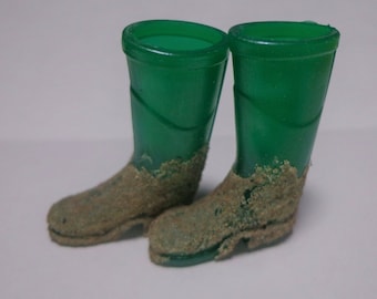 1;12 Escala Miniatura Botas Wellington Muddy Wellies Jardín Casa de Muñecas Jardín en miniatura