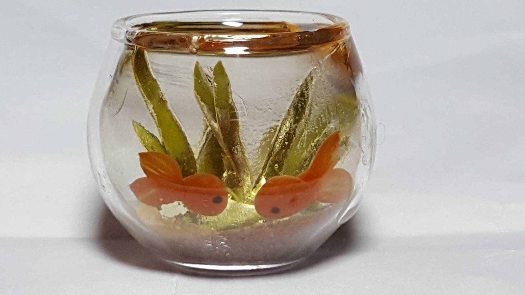 112th Gold Fish in a Glass Bowl Dolls House Miniature Pet 