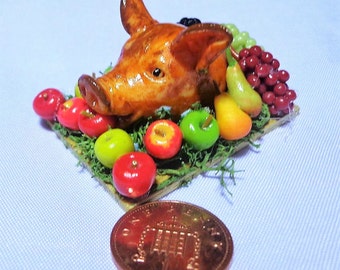 Dolls House Miniature Food : Tudor food Boar's Head