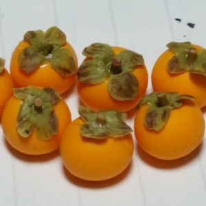 Échelle 1:12 6 x Kaki, Sharon Fruit Dolls House Miniature Fruit Garden Accessoire