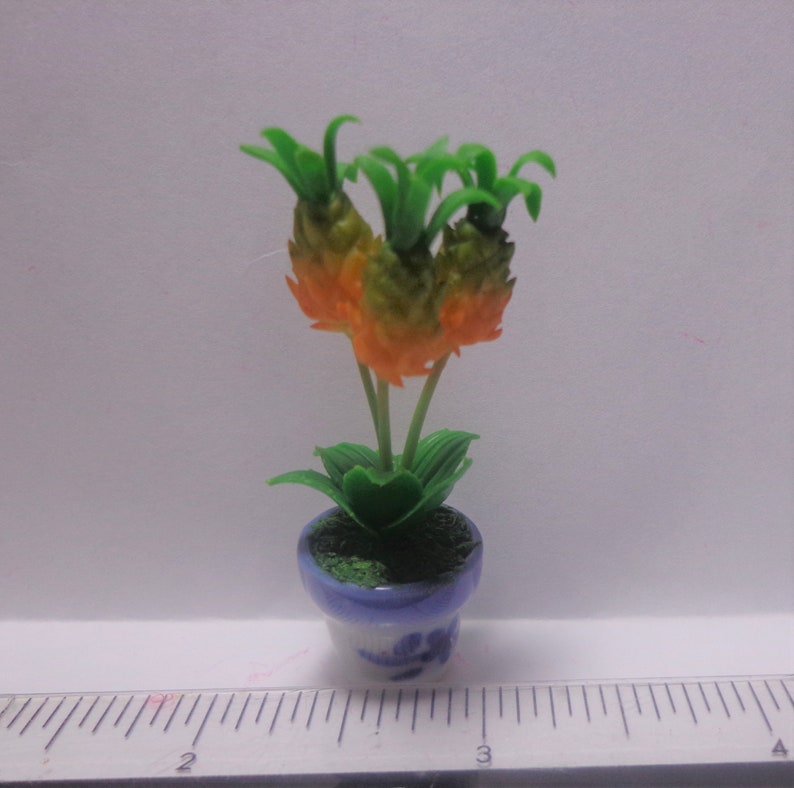 112 Scale Flowers , Flowers In A Pot Dollhouse Miniature Flower , garden image 4