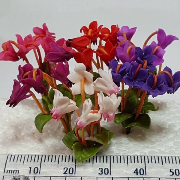 1;12 Maßstab Cyclamen Blumen Puppenhaus Miniaturen Garten, Blumen