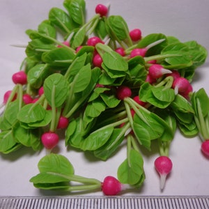 1;12 Scale 2x Radish Vegetable Dolls House Miniature Vegetable , Kitchen , Garden
