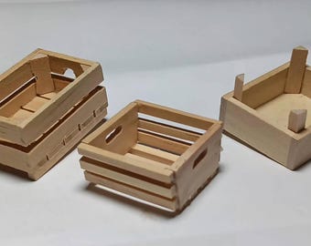 Miniatura Di Cassa Rustica In Legno, Decorazione Per Casa Delle - Foto 2