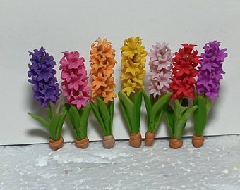 Miniature Flowers , Hyacinths Flowers Dollhouse Miniature Flower , garden