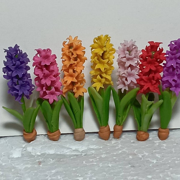 Miniature Flowers , Hyacinths Flowers Dollhouse Miniature Flower , garden