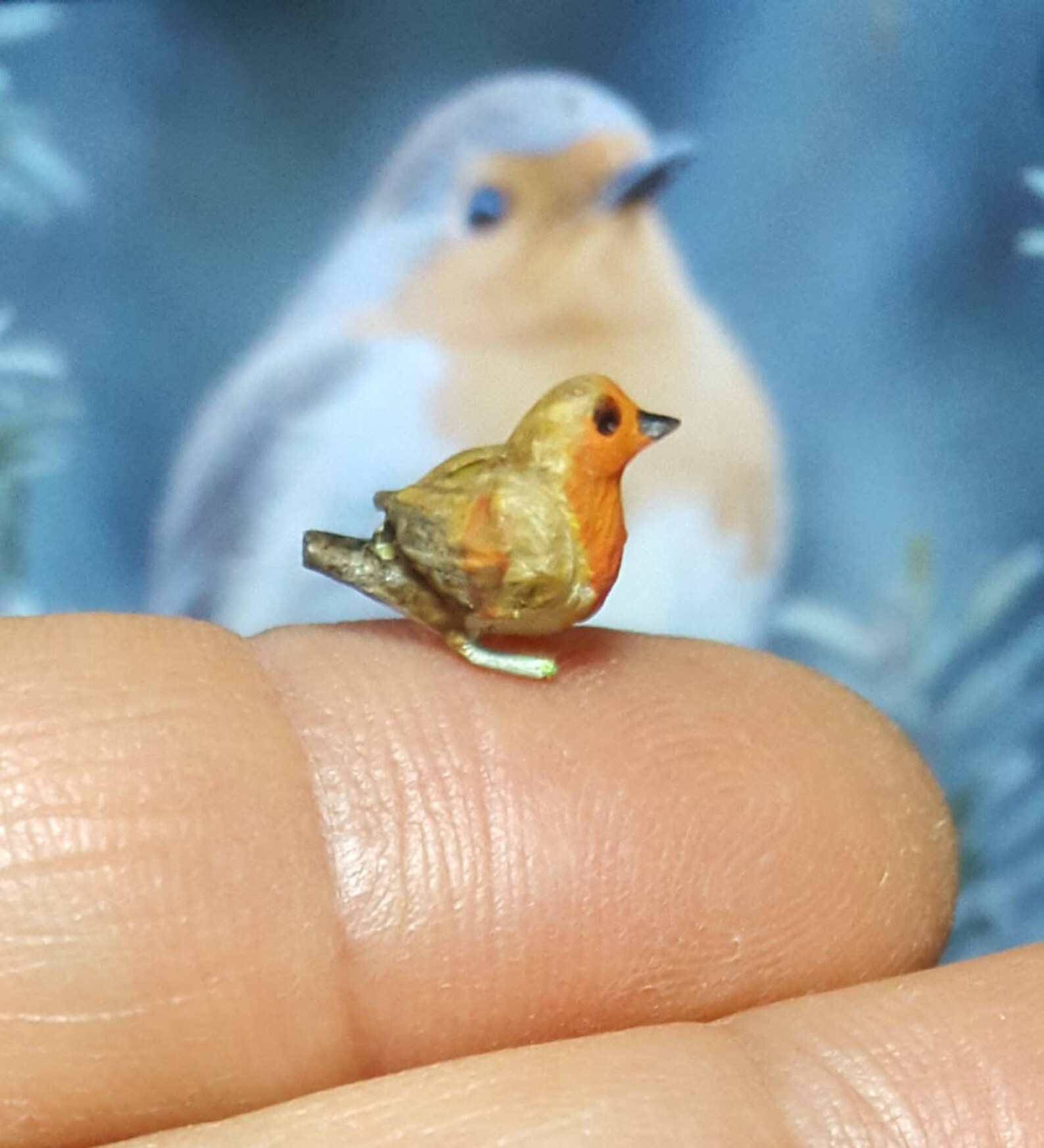 1 X Hand Made Miniature Robin Bird | Etsy UK