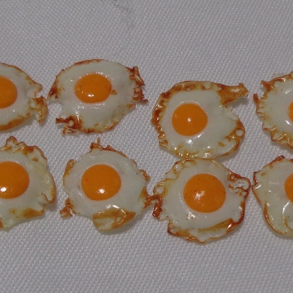 5 x  Miniature fried eggs Dollhouse miniatures food Dollhouse food