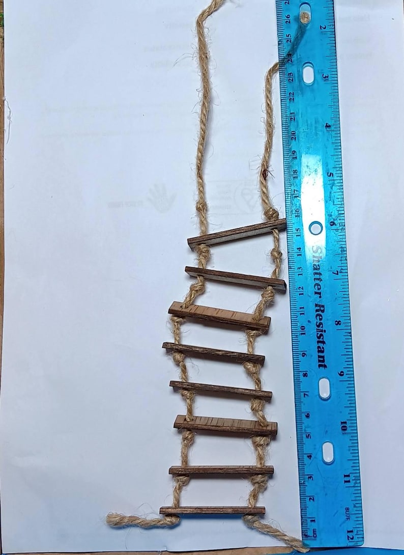 Dolls House Old Rope Ladder Miniature Wooden Garden Tree House ...
