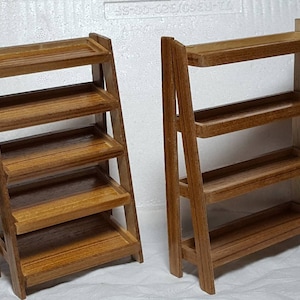 Dollhouse miniature wood storage rack