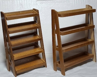 Dollhouse miniature wood storage rack