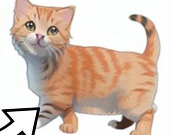 Descarga digital- Retrato de gato de dibujos animados