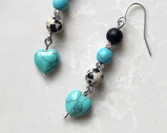 Turquoise & Dalmatian Jasper Earrings