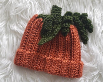 Crocheted Pumpkin Baby Hat