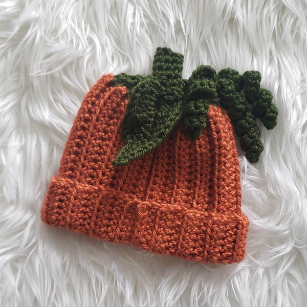 Crocheted Pumpkin Baby Hat