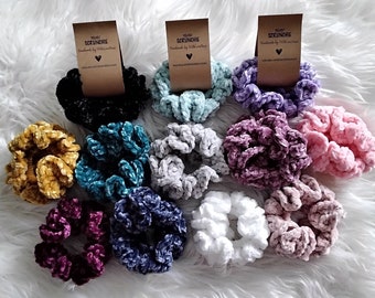 Crocheted Velvet Scrunchies - Large