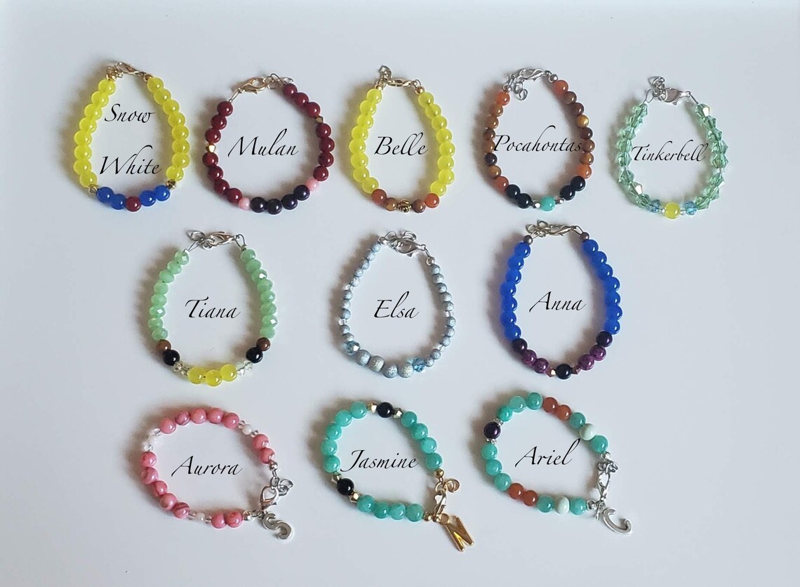 Disney Princess Inspired Toddler/girl Bracelet Etsy