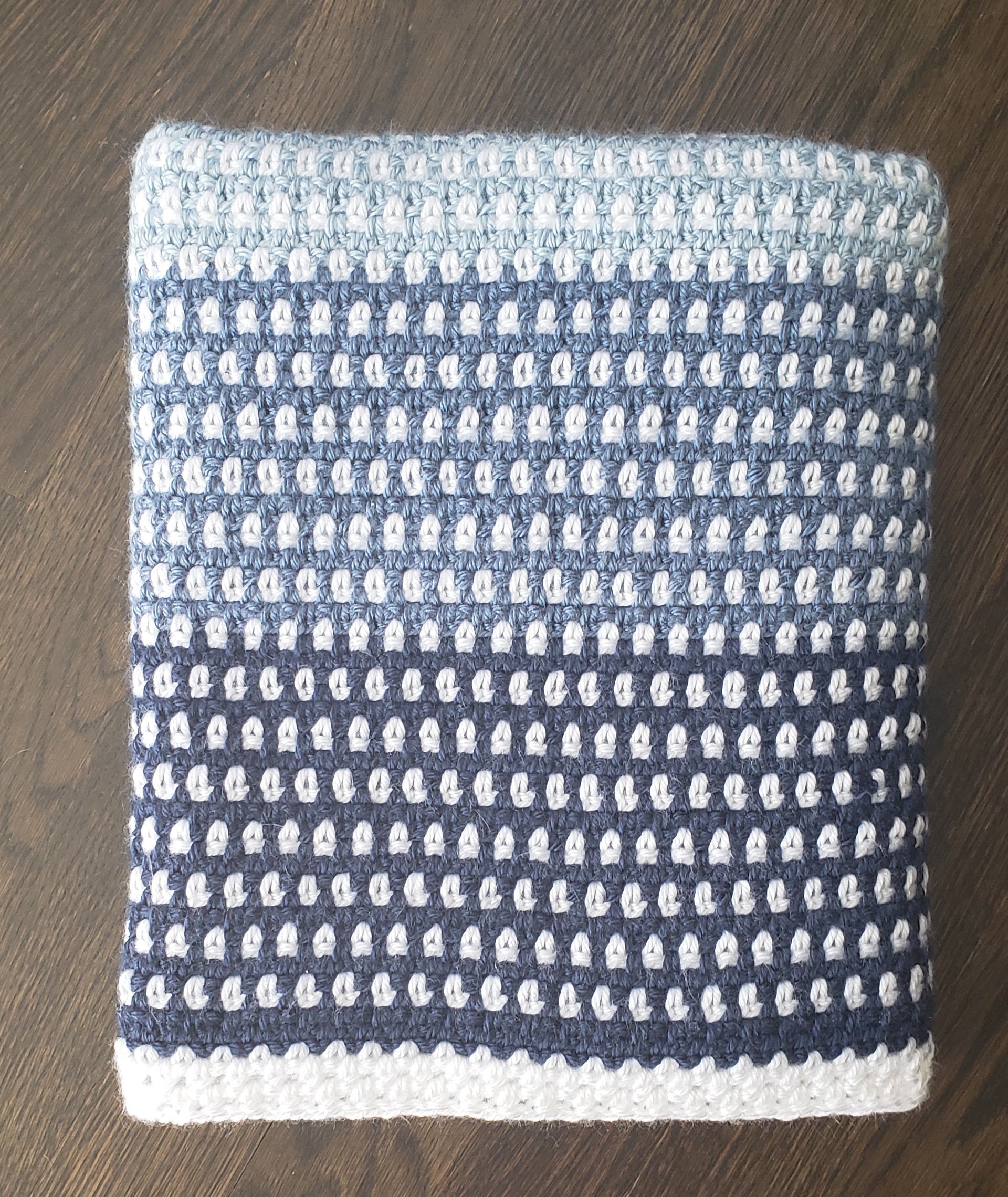 Crocheted Country Blue Ombre Baby Blanket Etsy