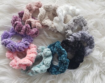 Crocheted Velvet Scrunchies - Set of 2 Small