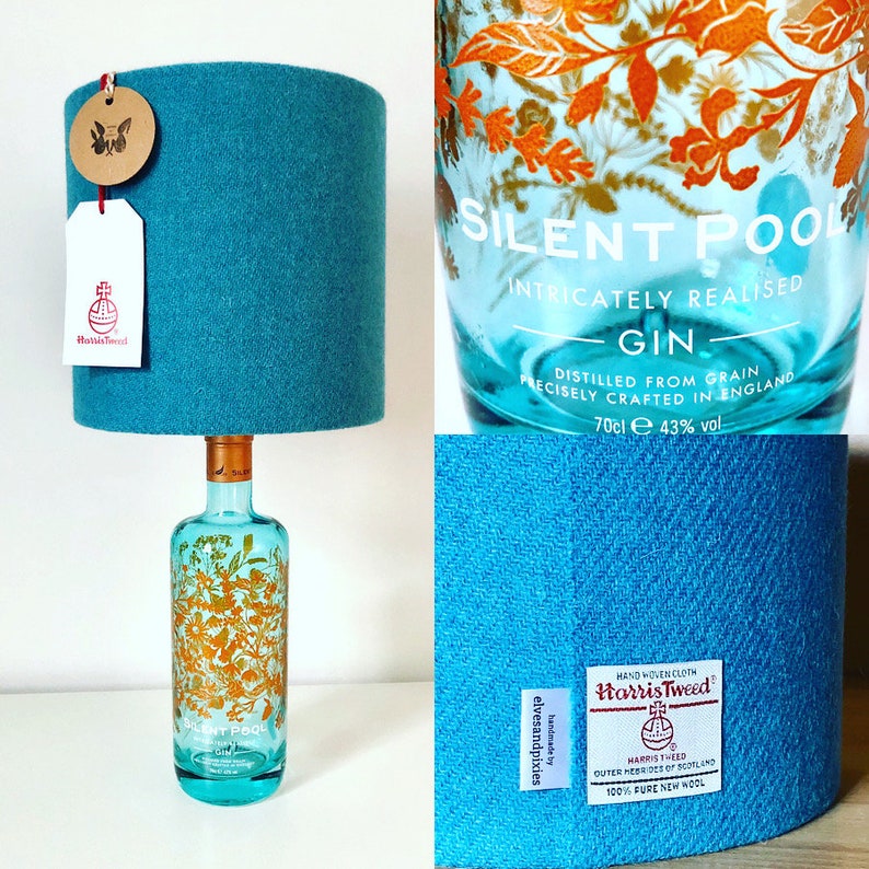 Harris Tweed Bottle Lamp Kit Gin Bottle Lamp Make Your Own Etsy